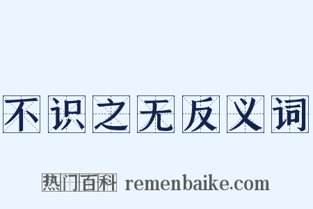 不识之无反义词是什么意思的图片